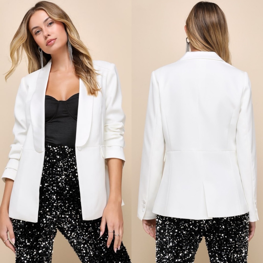 Lulus | Chic Promise Ivory Button-Front Blazer